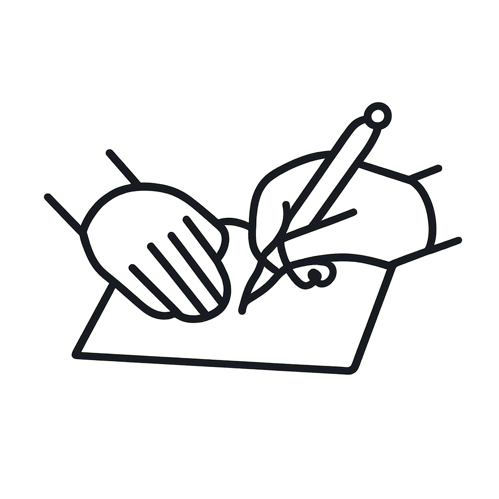 Here is the alt text for the image: A black 3d line art drawing of two faces, the one on the left showing familiarity with...